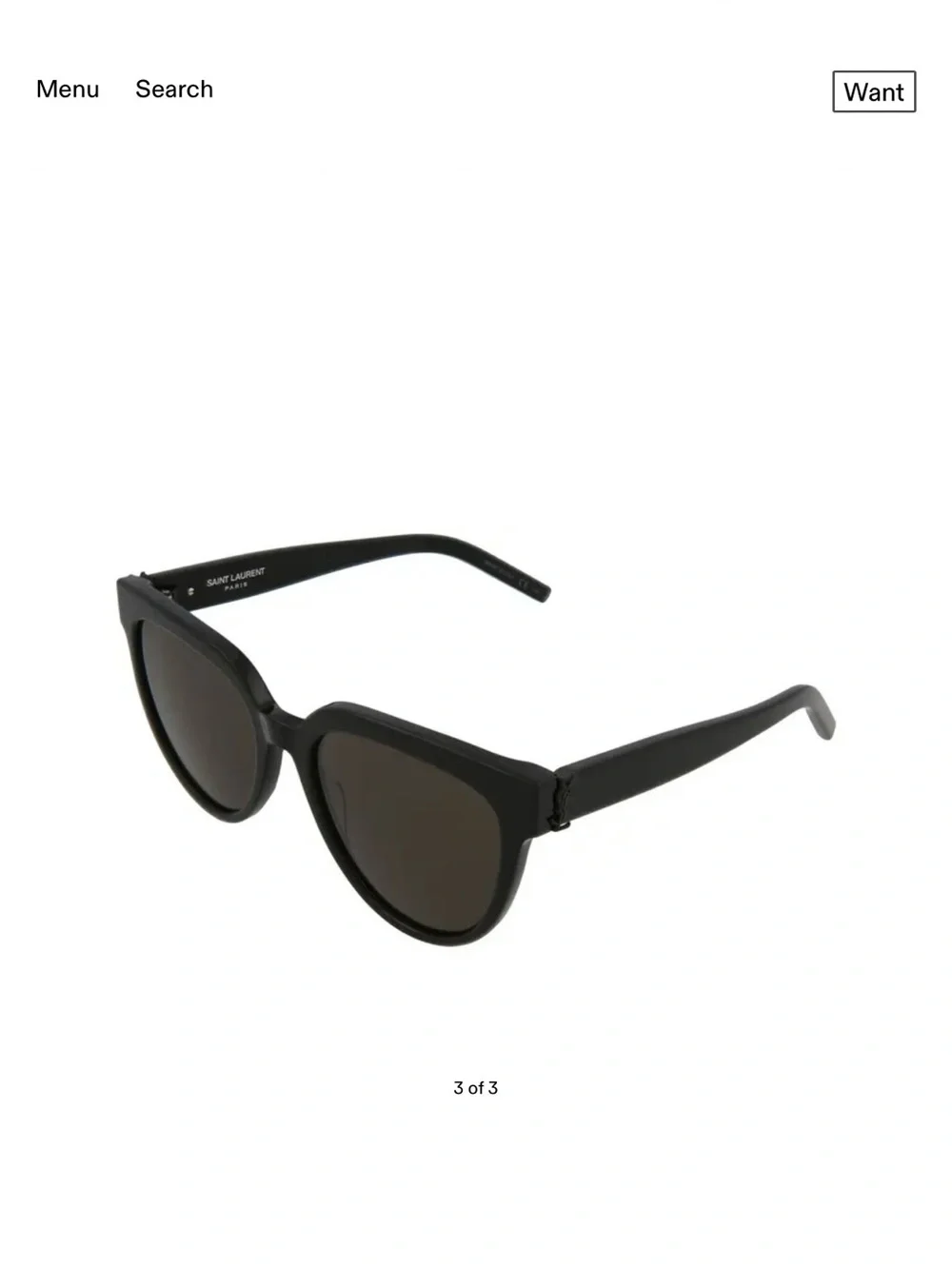 Saint Laurent Black Cat Eye Sunglasses 55mm  SL M28